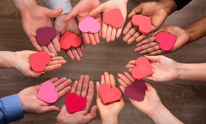 People's Hand Making Circle With Heart Shape