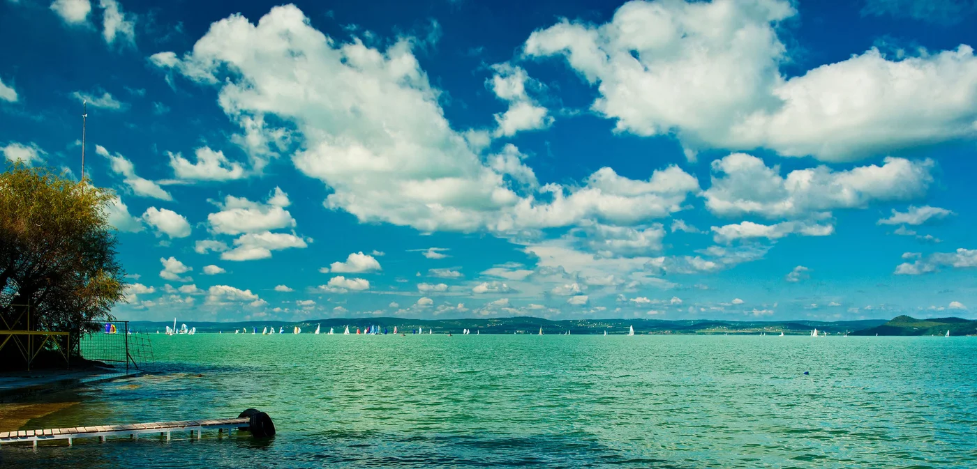 Lake Balaton with nice clouds