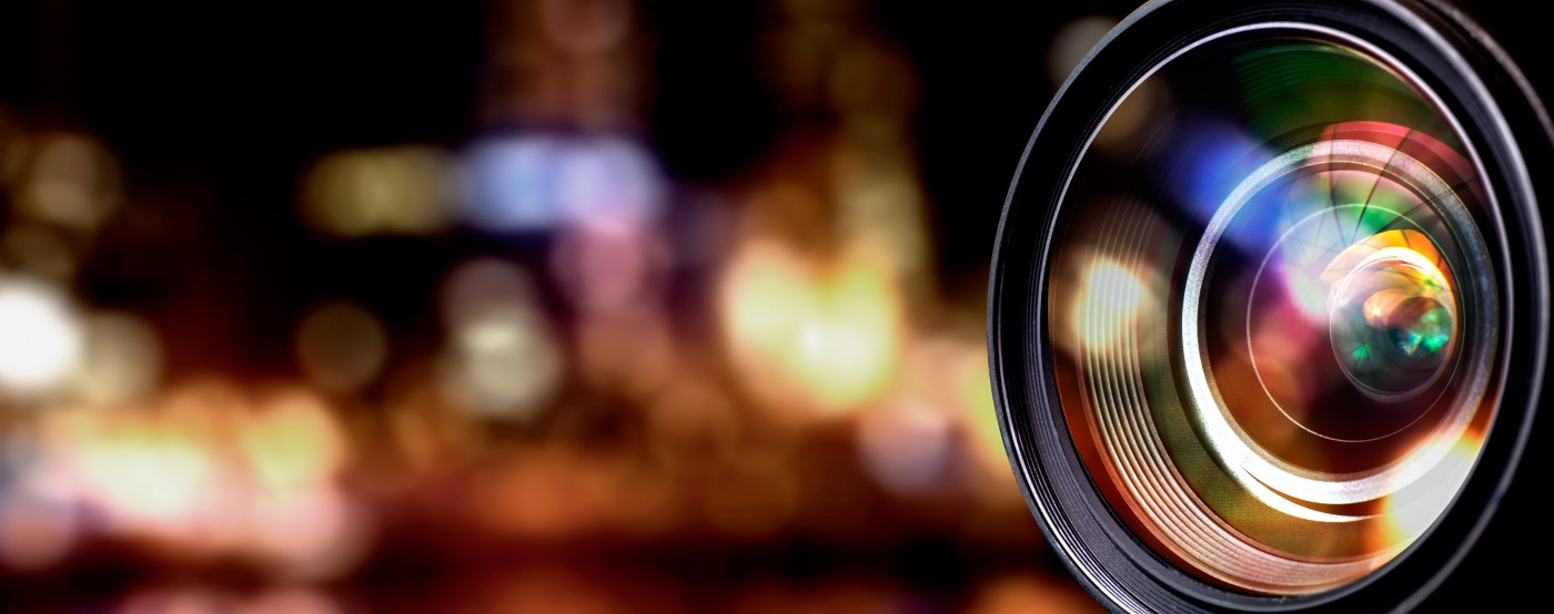 Camera lens with lense reflections.