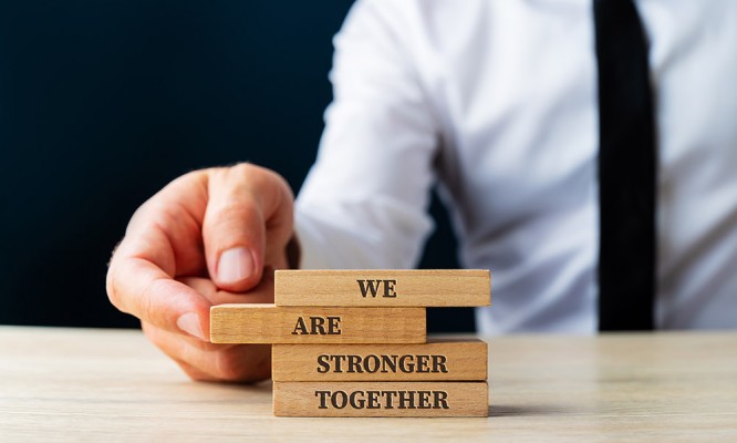We are stronger together sign
